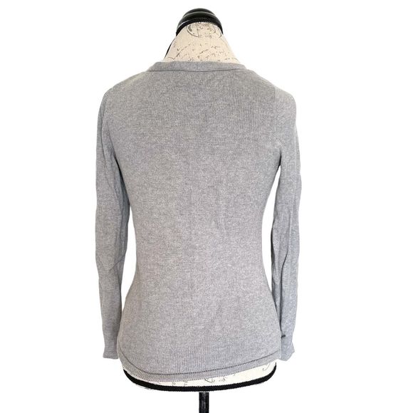 Banana Republic Womens Sweater Size Small Grey Heather Ribbed  Cashme Blend - Picture 2 of 11